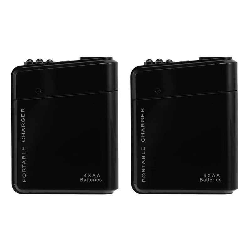 

2X Black 4X AA Battery Portable Emergency Power Charger USB For Cell Phone