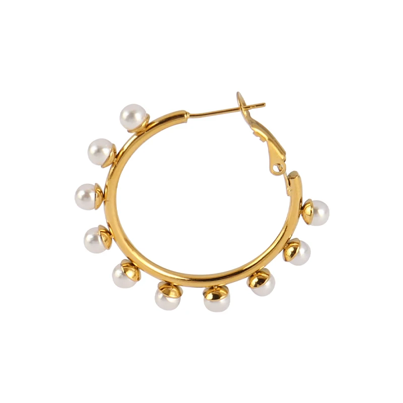 

Stainless steel casting personality earrings punk earrings newcreative thick tube round earrings female fashion hip hop