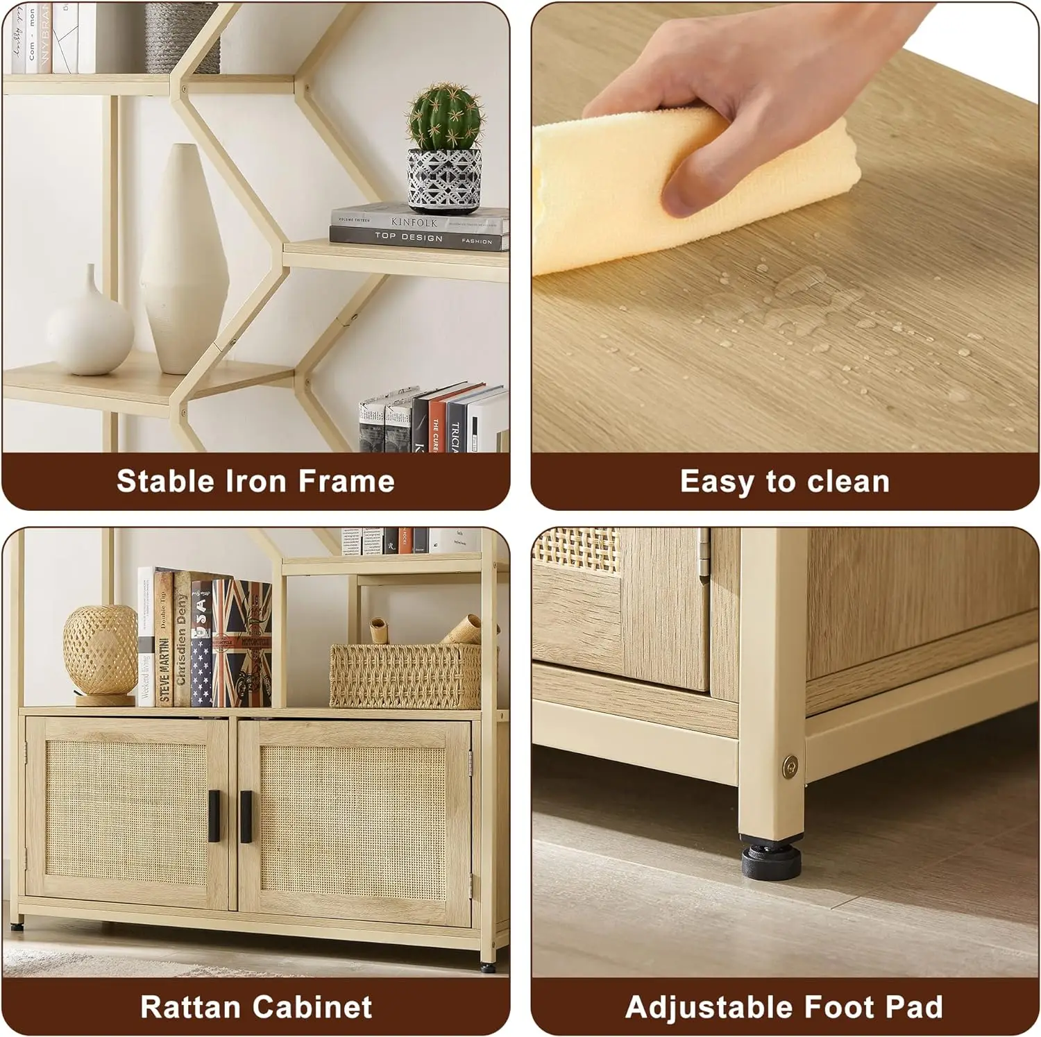 Книжная полка книжная из ротанга 7-уровневый стеллаж для хранения книжных шкафов