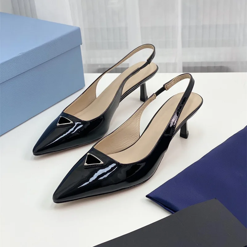 

Contracted Shallow Lady Sandals Triangle Buckle Pumps Rose Pointed High Heeled Fashion Kitten Heel Office & Career Women Shoes