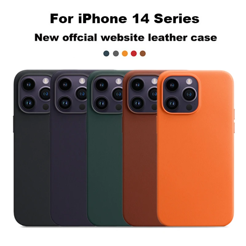 Оригинальный кожаный чехол Apple Magsafe Magnetic Leather Case для iPhone 14 13 12 Pro Max Mini 13Pro Беспроводная зарядка Drop Protect Cover.