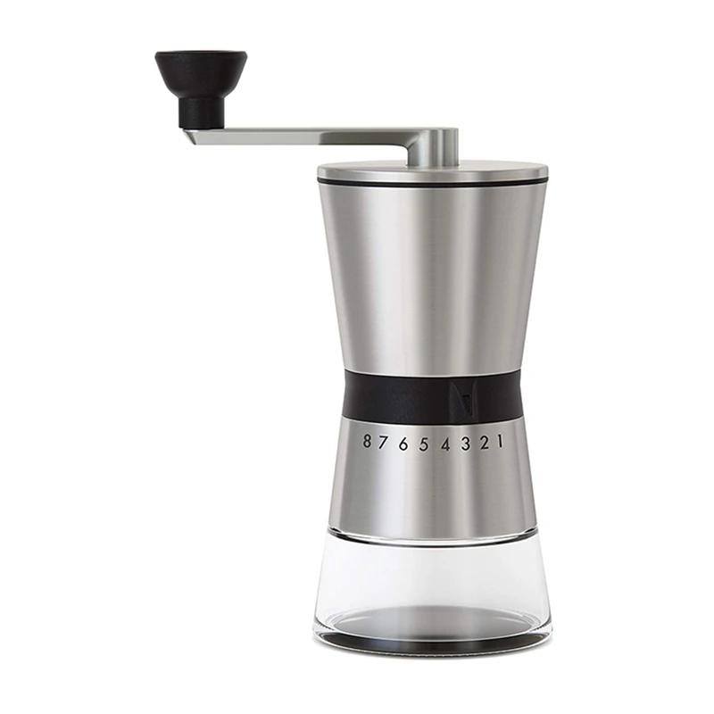 

Stainless Steel Manual Coffee Grinder - Conical Ceramic Burr-Portable Hand Crank Mill Espresso Grinder
