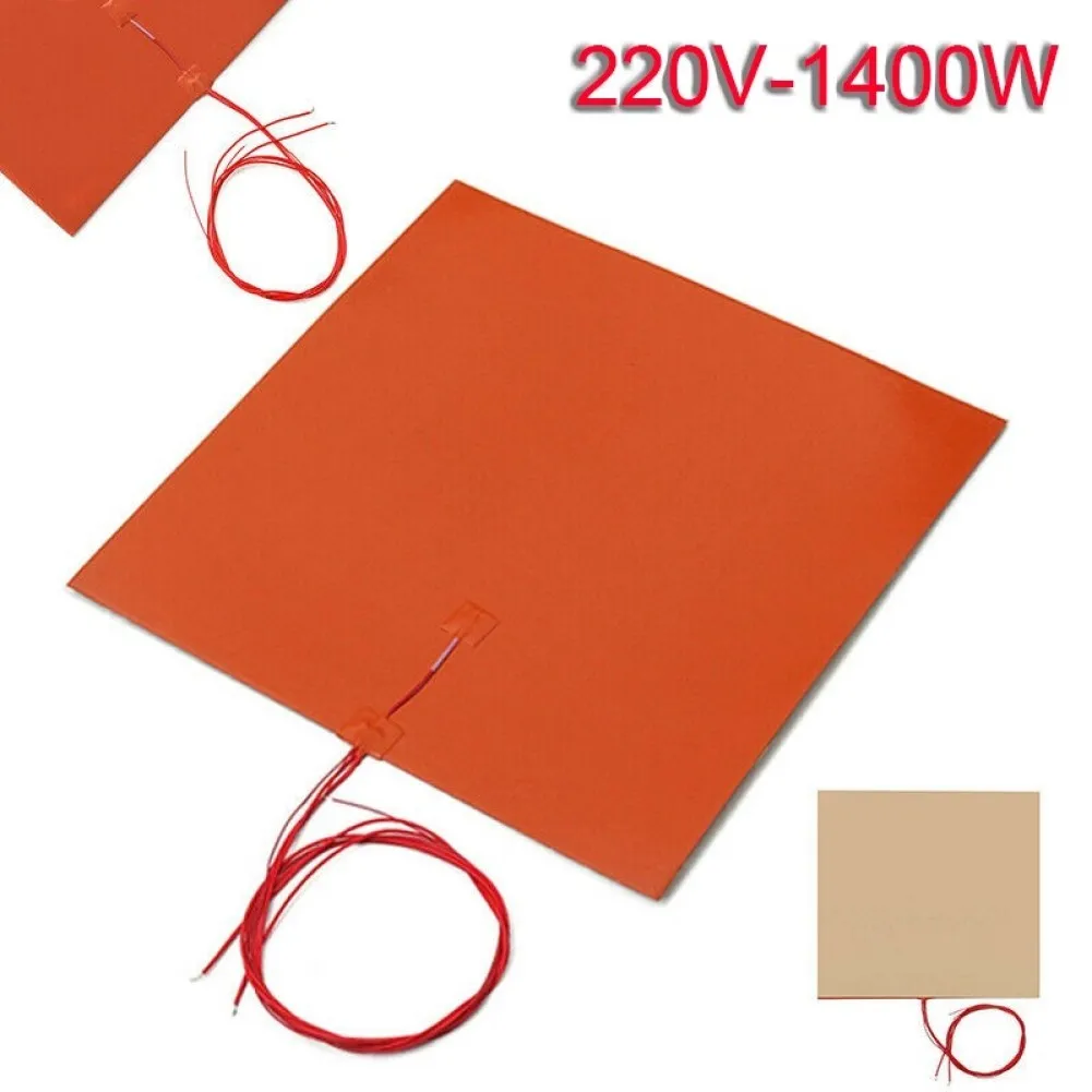 

500*500mm 220V 1400W Heating Pad High Insulation Performance Silicone Heater Mat Pad For Printer Heated Bed Space Heaters