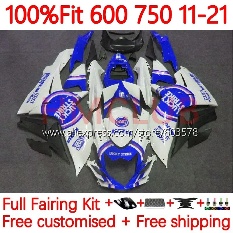 

Injection For SUZUKI K11 GSXR600 GSXR 600 750 CC 2011 2012 2013 14 2015 2016 GSXR750 17 18 19 20 21 lucky blue Fairing 96No.103