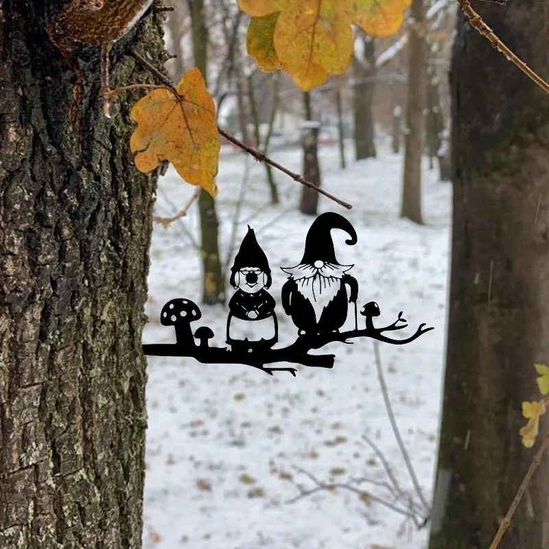 Гном Декоративное Металлическое Дерево Сад Художественная Металлическая