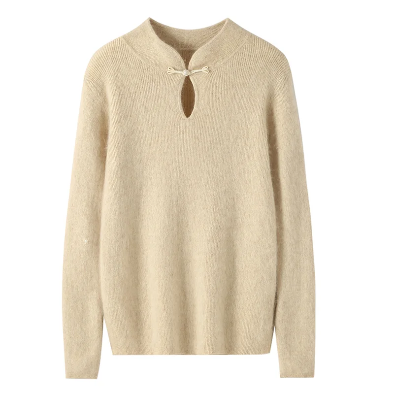 Новинка Осень-Зима Женская одежда 100% норковый кашемировый вязаный пуловер с