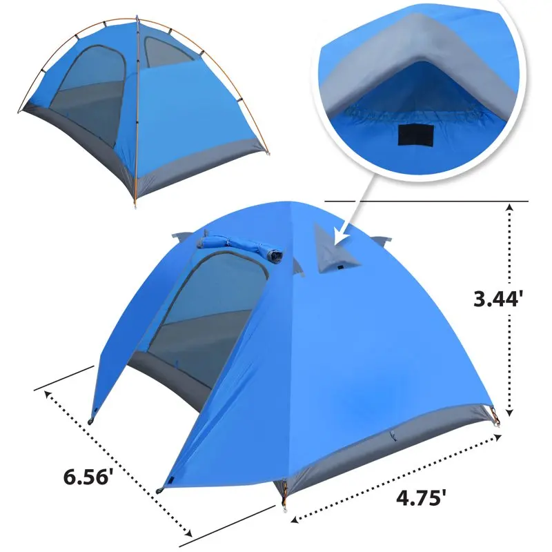 

Удивительная синяя двухслойная Водонепроницаемая походная палатка для 1-2 человек для кемпинга и пеших прогулок-155 символов.