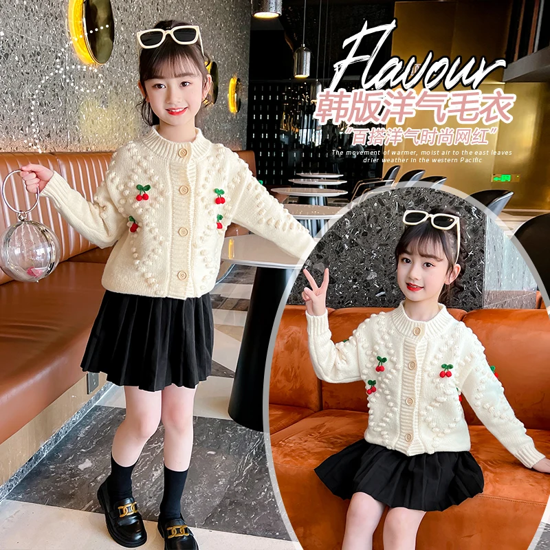 

spring autumn Knitted Cardigan Sweater Baby Children Clothing Boys Girls Sweaters Kids Wear baby girls clothes winter 4 6 7 9 y