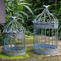 set 2 pieces home and garden iron vintage bird cage decoration