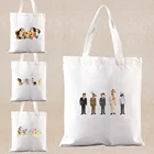 Сумка для покупок с мультяшным принтом, экотканевая сумка в стиле Харадзюку, модная сумка на плечо, женские сумки для покупок, повседневные сумки