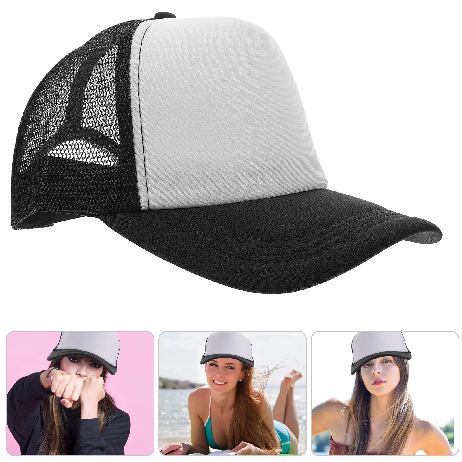 

10 Pcs Sublimated Baseball Cap DIY Trucker Hat Outdoor Men Blank Hats Heat Transfer Bulk Mens Mesh Sublimation Rectangle