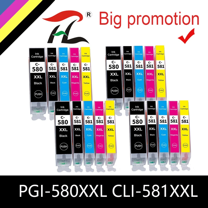 

For Canon PGI-580 CLI-581 PGI580 580XL Compatible ink cartridge For Canon PIXMA TR7550 TR8550 TS6151 TS 6150 printer (5PK)