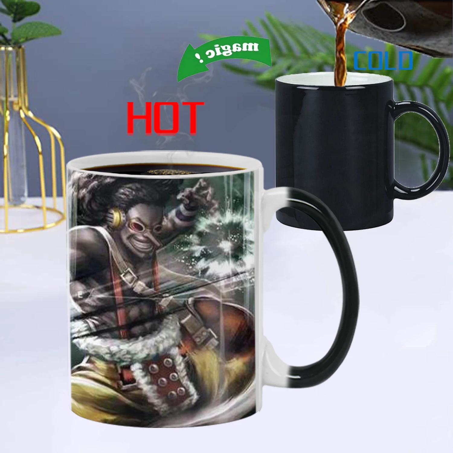 

11oz One Piece Color Changing Mugs Send To A Friend Gift Coffee Tea Water Ceramic Cup Image Revealed When HOT Liquid Is Added