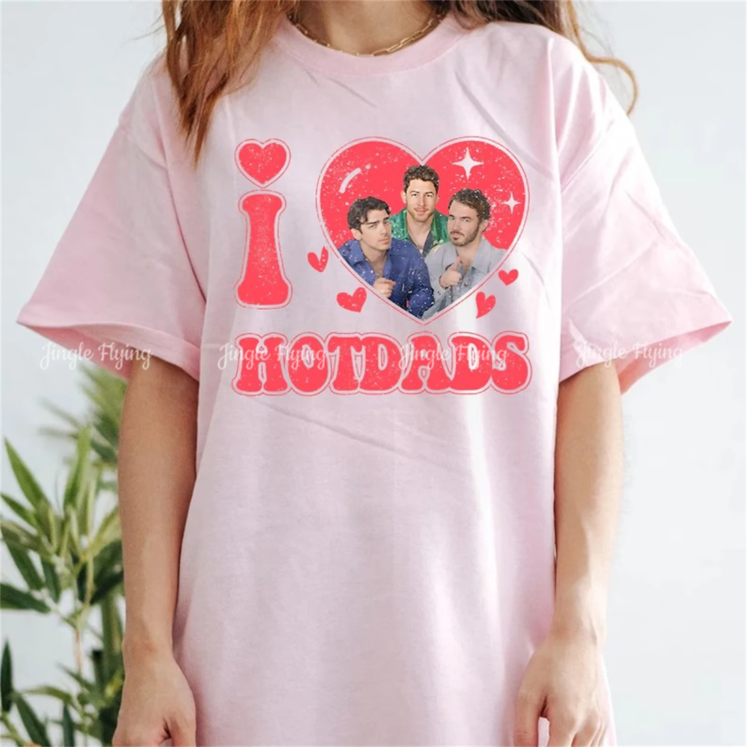 Ретро футболка с изображением пяти альбомов One Night Tour братьев 2023 I Love Hotdads женская