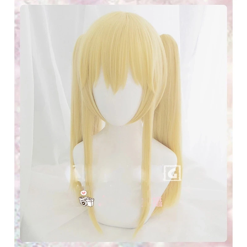 

Anime Kakegurui Saotome Meari Cosplay Wigs Light Gold Long Clip Ponytails Heat Resistant Synthetic Hair Wig + Wig Cap