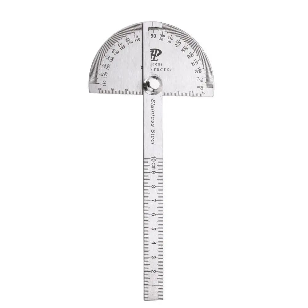 

Stainless Steel Adjustable Protractor 180 Degree Protractor Angle Finder Rotary Measuring Ruler Mathematics Measuring Tools