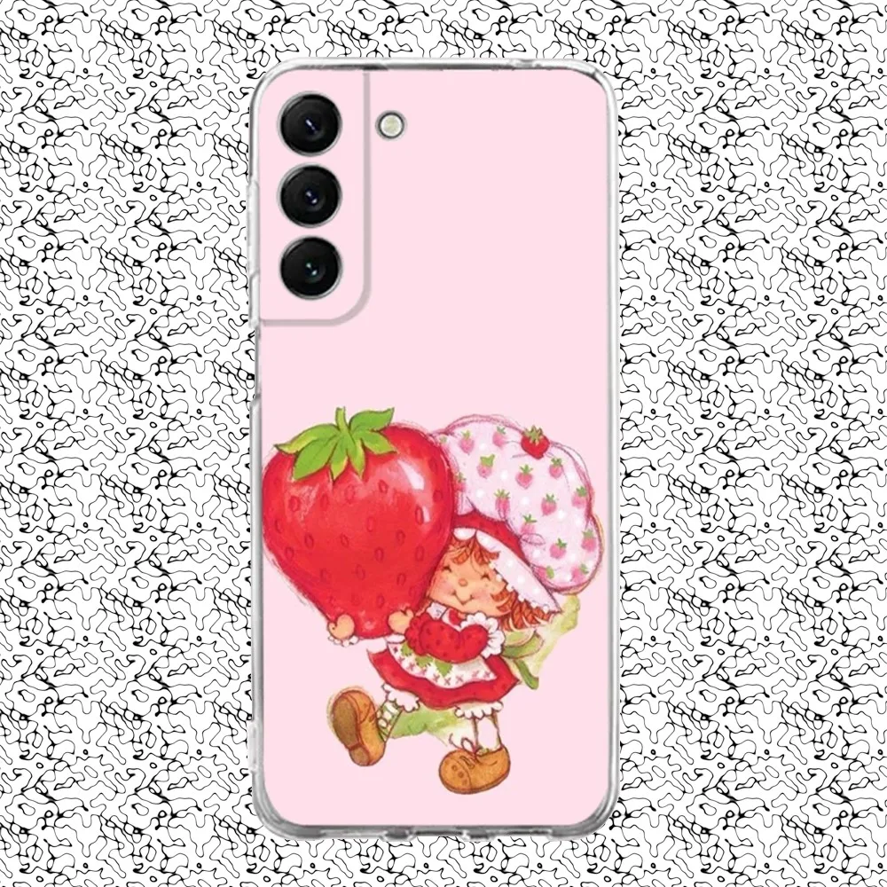 S-Strawberry S-Shortcake Character Silicone Phone Case For Samsung S30 23 21 22 20 Ultra S20 FE lite 10 9 PIus Note20ultra Clear