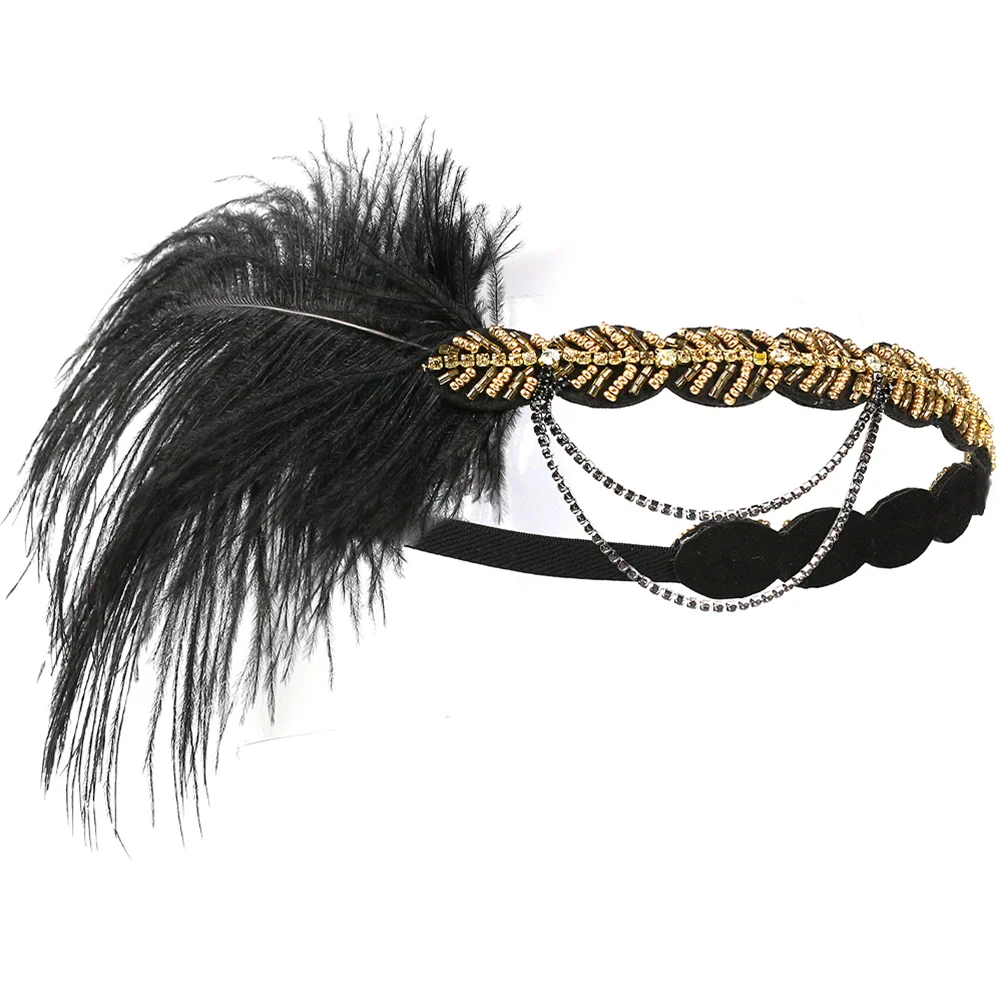

Prom Hair Accessories Headband 1920 Headpiece Beaded Women 1920s Headbands Artificial Miss