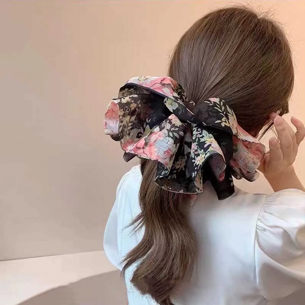 

Haimeikang New Oversize Printed Hair Rubber Bands Hair Rope Women Elegant Ponytail Scrunchies Girl Fashion Hair Accessories