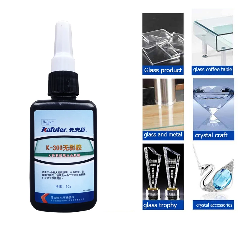 Kafuter 50ML UV Glue Transparent Shadowless Adhesive For Crystal Glass