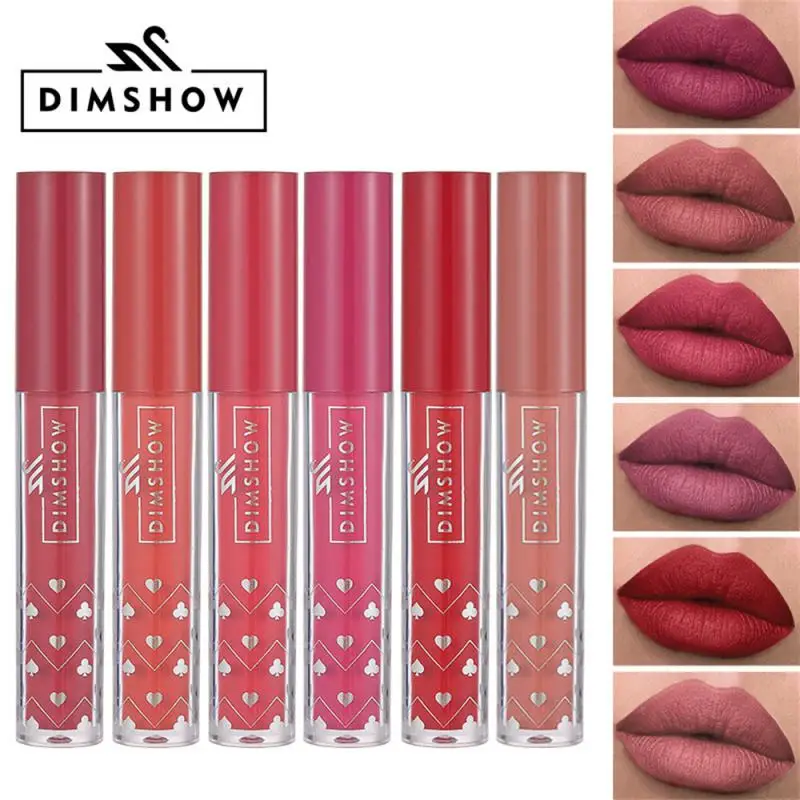 

DIMSHOW Matte Fog Lip Glaze Waterproof Anti-sweat Non-stick Cup Does Not Fade Lasting Makeup Lip Gloss Makeup Cosmetics