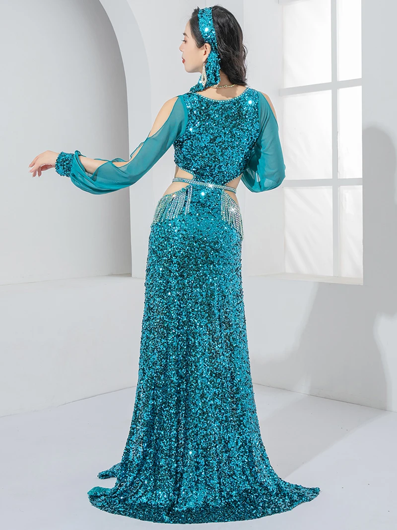 Женский костюм для танца живота новый халат с бриллиантами одежда барабан соло