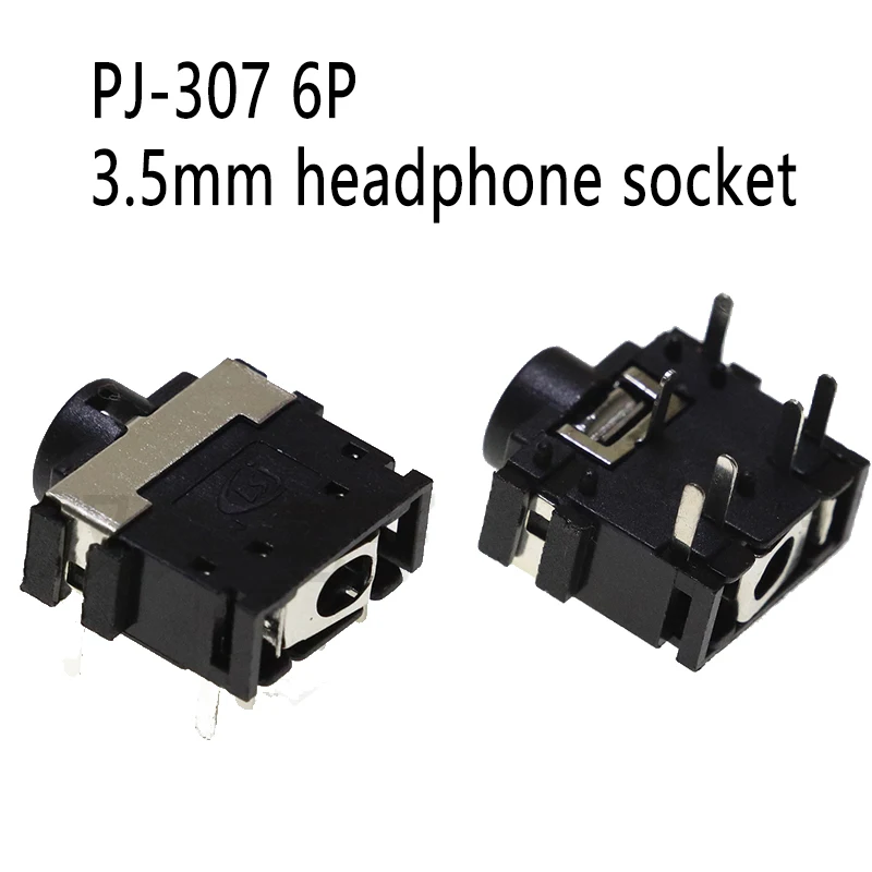 

Разъем для наушников 3,5 мм, гнездовой разъем PJ-307-6P, горизонтальный аудиоразъем, стерео двухканальный интерфейс для CD, MP3, DVD, игрового ноутбука