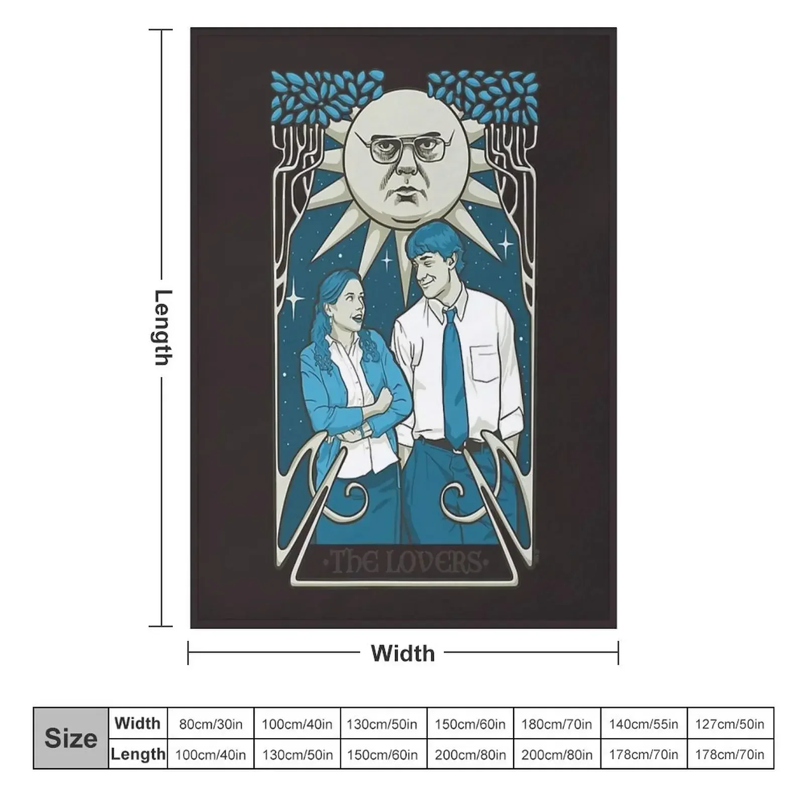 Офисное одеяло с картами Таро для любителей Пэм и Джима волосатое тонкое дивана