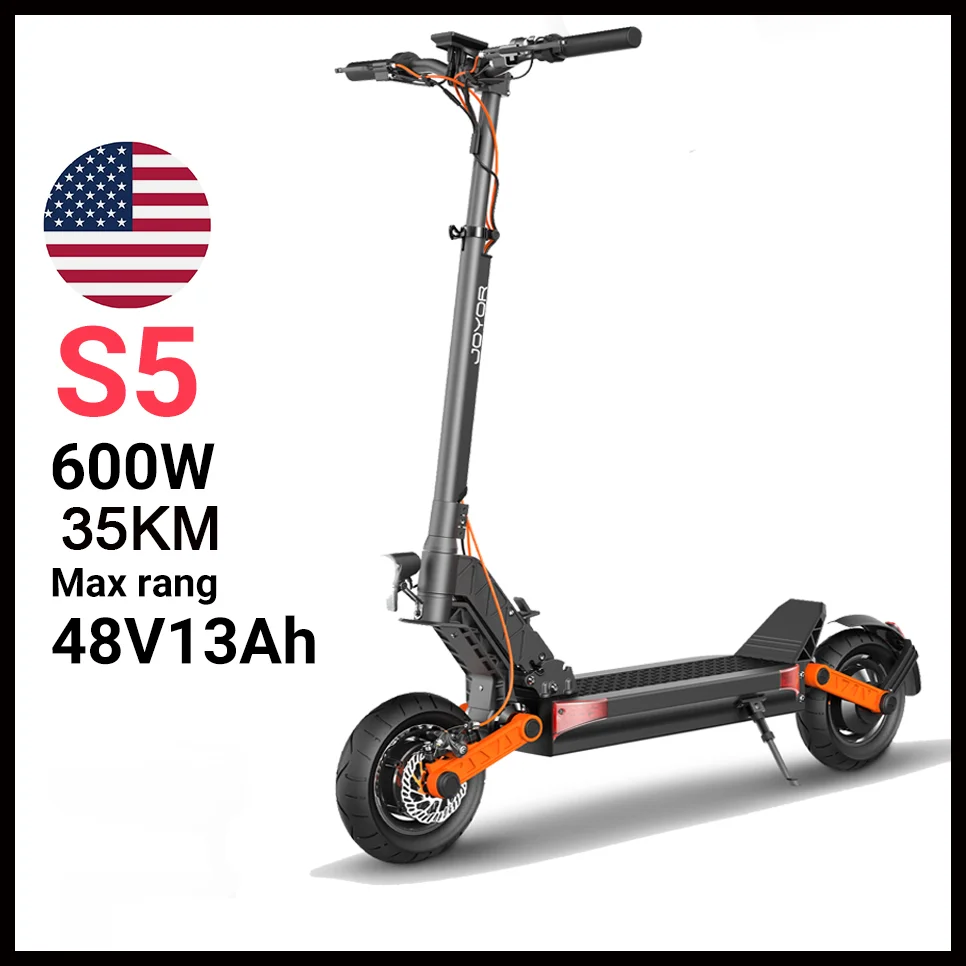 US Stock Joyor S5 Электрический скутер для взрослых EScooter 10 дюймов 600 Вт 48 в 13 Ач