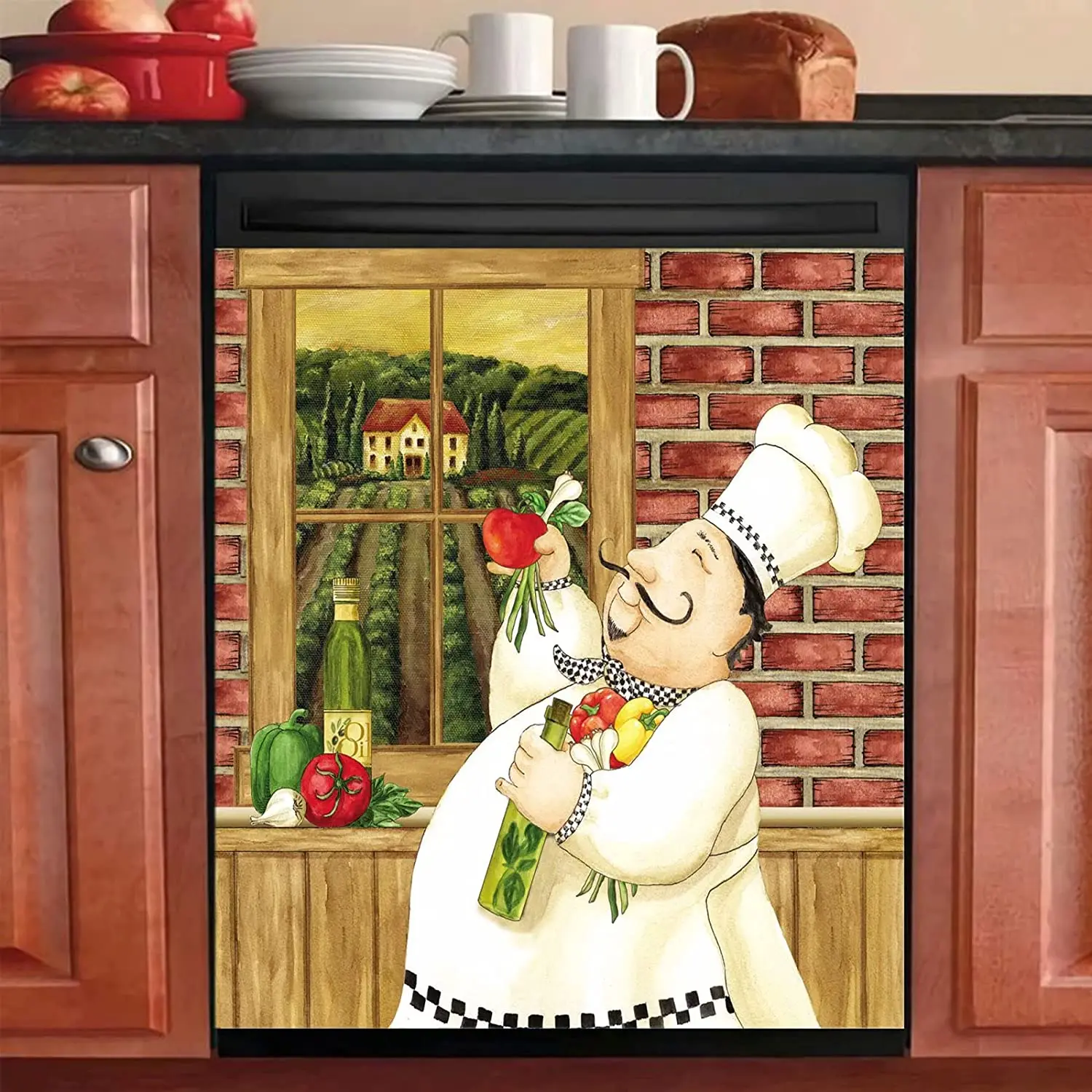 

Магнитная дверная крышка Homa Chef, домашний декор, виниловая панель, наклейка на окно, овощи, магнитные наклейки на холодильник, 23 дюйма, W x 2