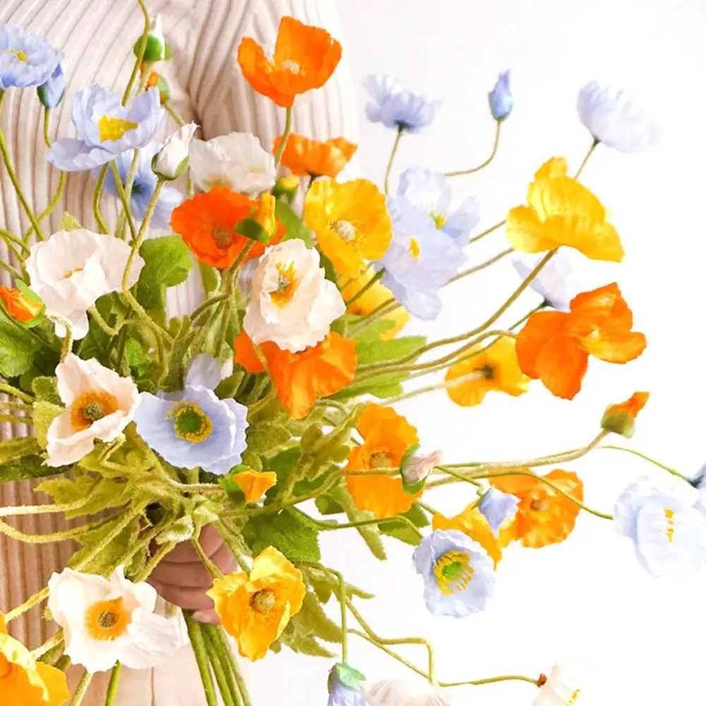 Цвет Элегантный Реалистичный Настоящий Дотик Флокированный Стебель Шелковые