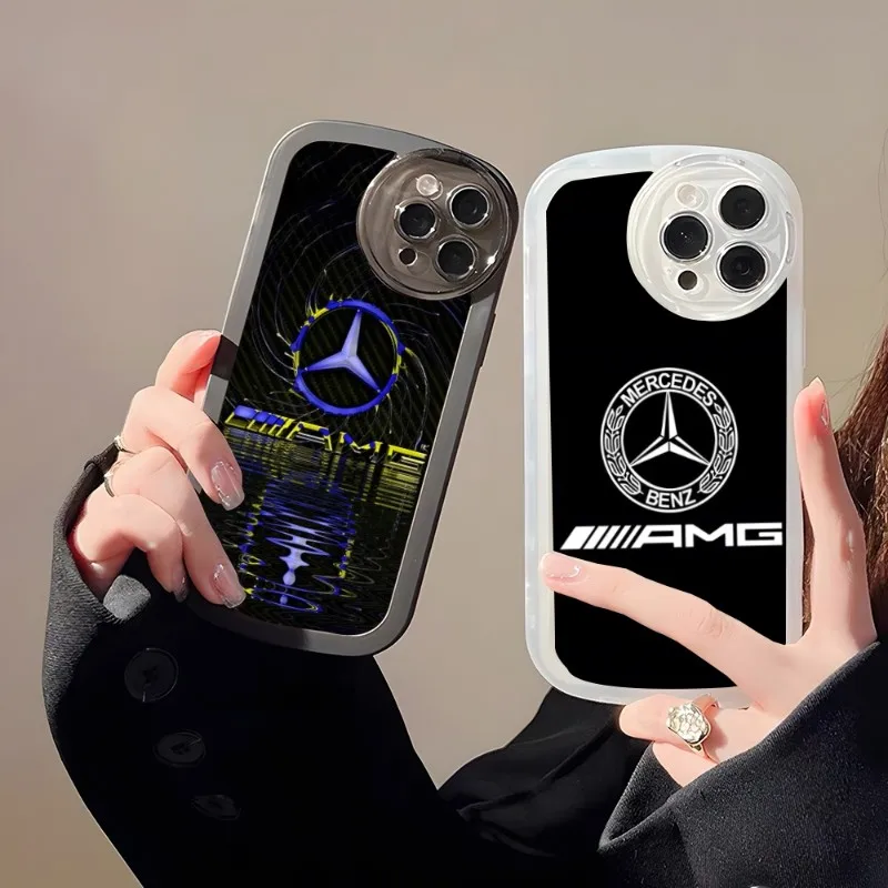 

Luxury Car Mercedes-Benz Phone Case Hot For IPhone 14 13 11 12 Pro Max Mini X XR XS 7 8 6 Plus Angel Eyes Big Pupil Lens Couple