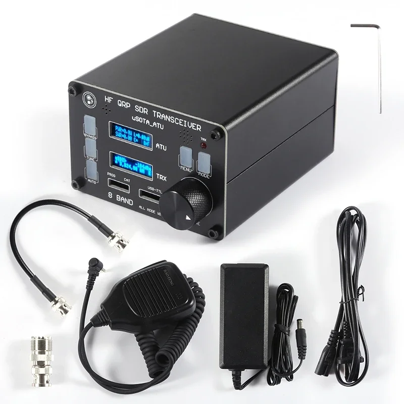 Фото Трансивер SDR USDX от CHKJ, всережимный, 8-диапазонный, для КВ-радио, QRP CW, со встроенным тюнером антенны ATU-100, двойным OLED-дисплеем №3