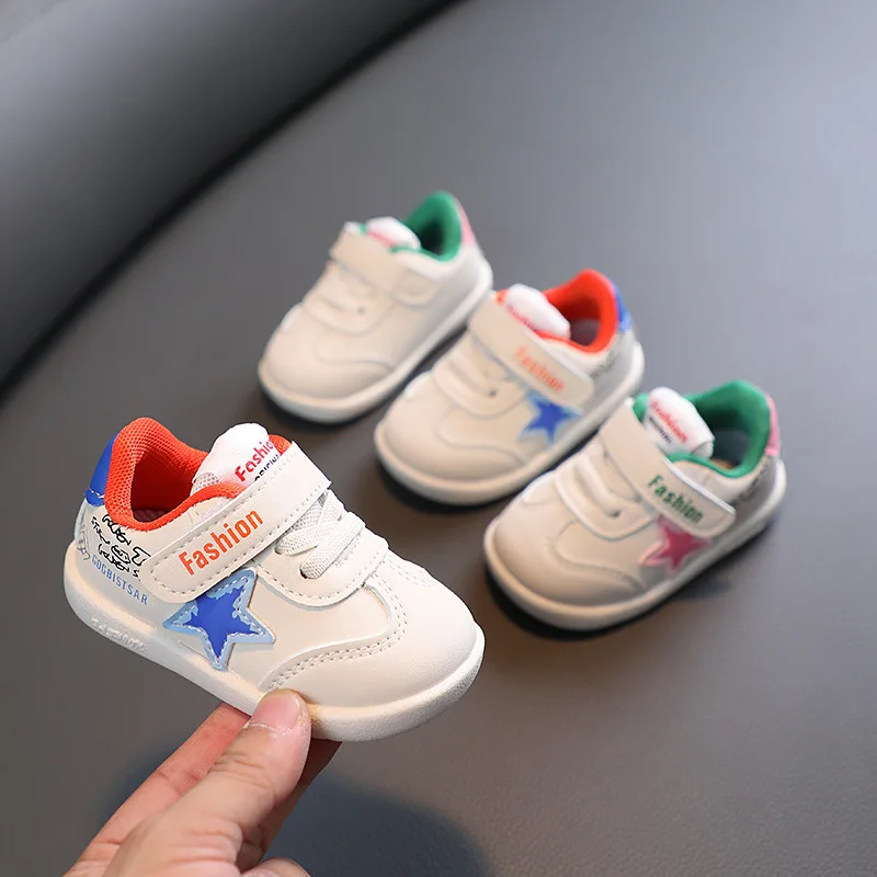 

New Kids Baby Shoes Fashion High Quality Boys White Toddler Sneaker Children Flat Casual Girl Toddler Running Shoes 16-20