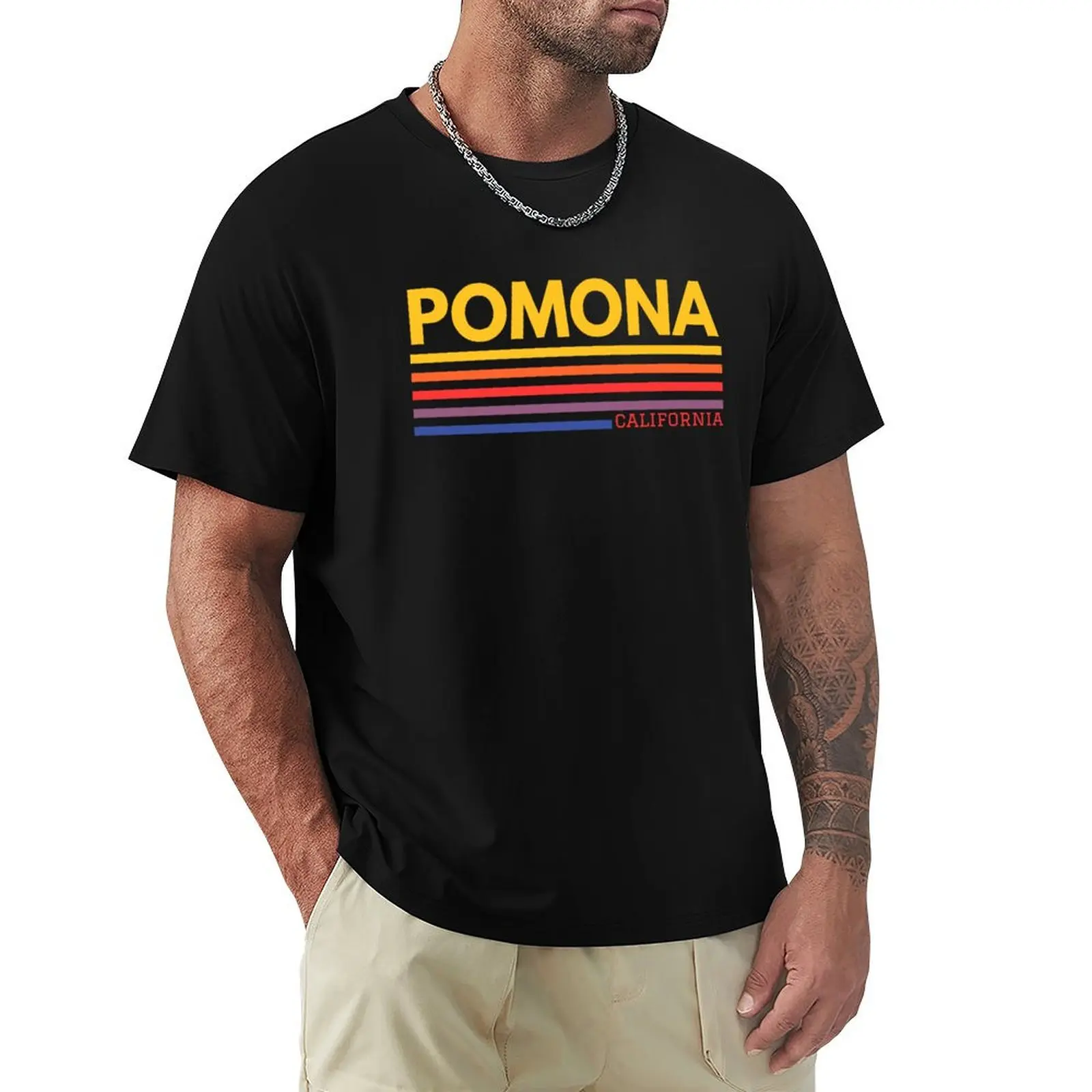 Фото Футболка Pomona California, классическая базовая повседневная футболка №1