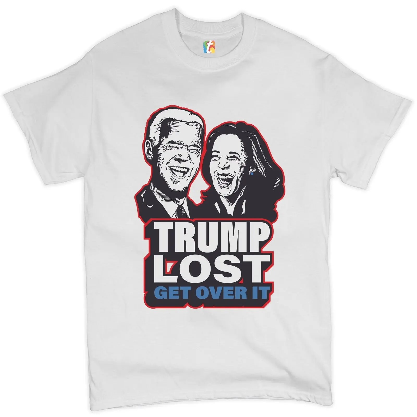 Футболка Trump Lost Get Over It мужская футболка Laughing Joe Biden Kamala Harris