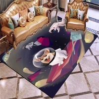 astronaut dog black carpet cartoon whale help me printed floor mat anti slip family game area carpets washable quick dry doormat