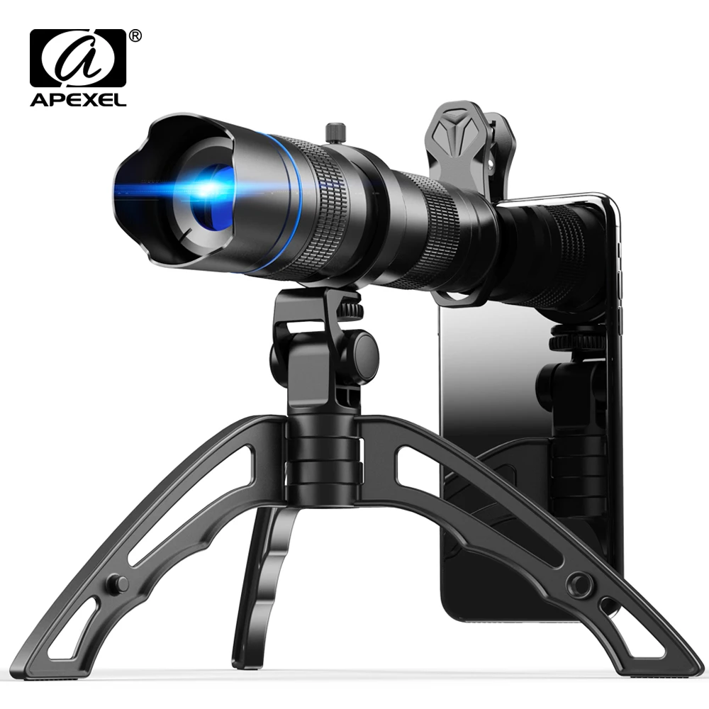 APEXEL HD Metal 20-40x zoom lens telescope Optic monocular telephoto phone camera lens Tripod for Samsung iPhone all Smartphones