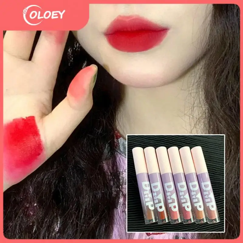 

Стойкий цветной Блеск для губ, Шелковый красный тинт для губ, грязь, 6 цветов, облако, гладкая глазурь для губ, мягкий туманный блеск для губ, к...