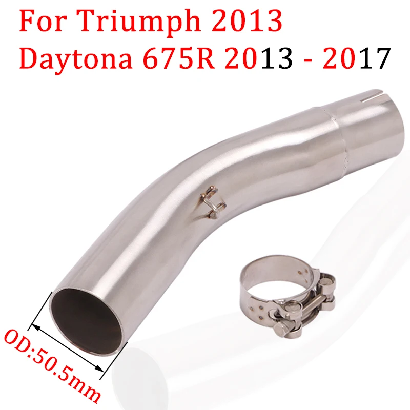 

Motorcycle Exhaust For TRIUMPH 2013 Daytona 675R 2013 - 2017 16 Modified Side Row Exhaust Middle Link Pipe Connect 51MM Muffler