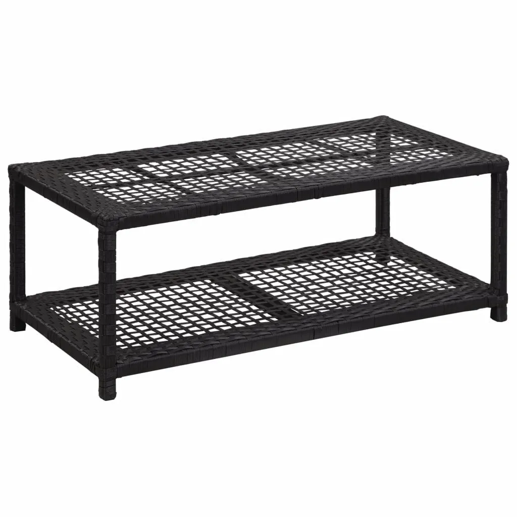 

Shoe Bench Black 31.5"x15.7"x11.8" Poly Rattan