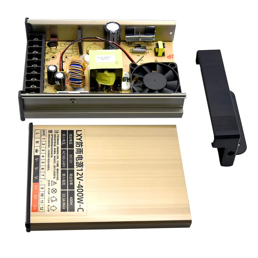 Фото 12В Водонепроницаемый трансформатор PSU DC12V 400W LED Драйвер Переключение наружного источника питания освещения 12В Водонепроницаемый трансформатор PSU DC12V 400W LED Драйвер Переключение наружного источника питания освещения