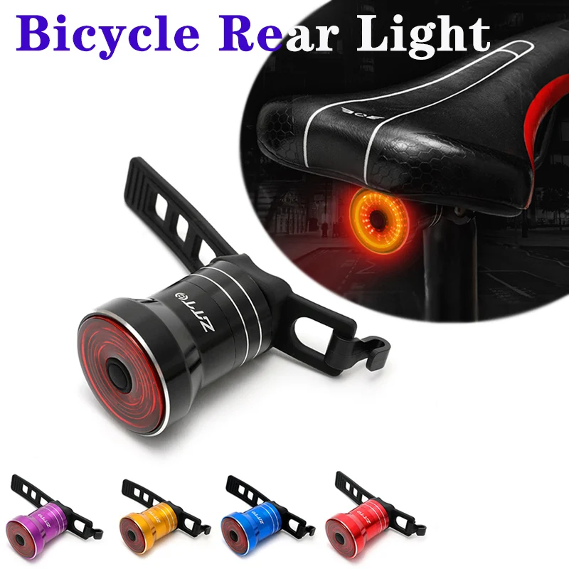 Купи ZTTO Smart Bicycle Rear Lights Auto Start/Stop Brake Sensing Bike Tail Light USB Charging LED Cycling Warning Lamp Waterproof за 870 рублей в магазине AliExpress