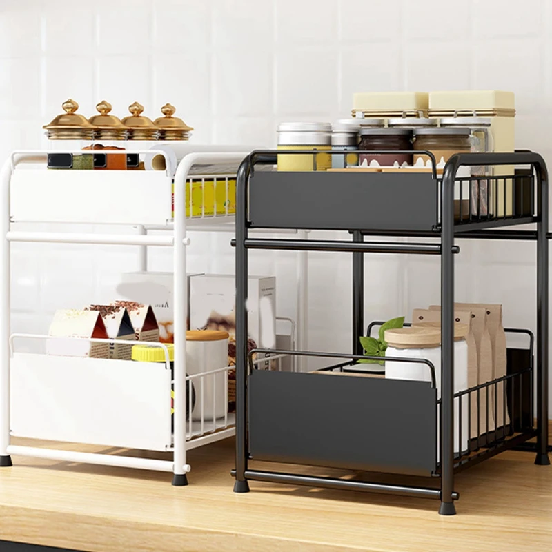

Under Sliding Cabinet Basket Organizer, 2 Tier Storage Under Cabinet Bathroom Under Sink Organizers And Storage