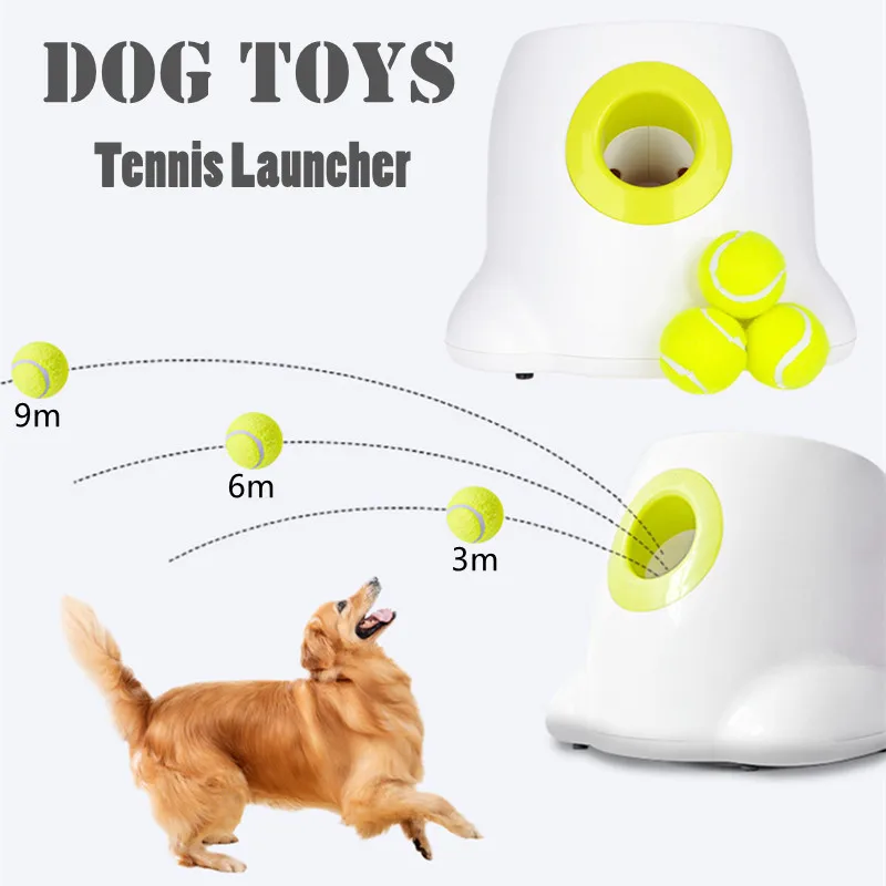 

Device Throw Toys Throwing Dog Ball 3 Section With Emission Tennis Pet Pet Dog 3/6/9m Training Launcher Machine Balls Automatic