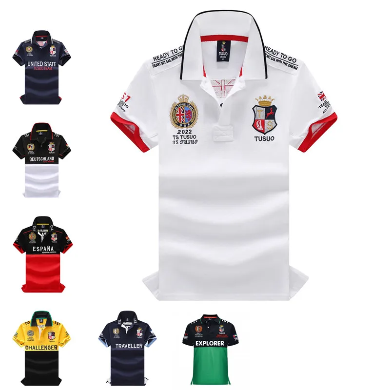 

Роскошные летние спортивные мужские рубашки-поло с коротким рукавом, высококачественные рубашки с вышивкой