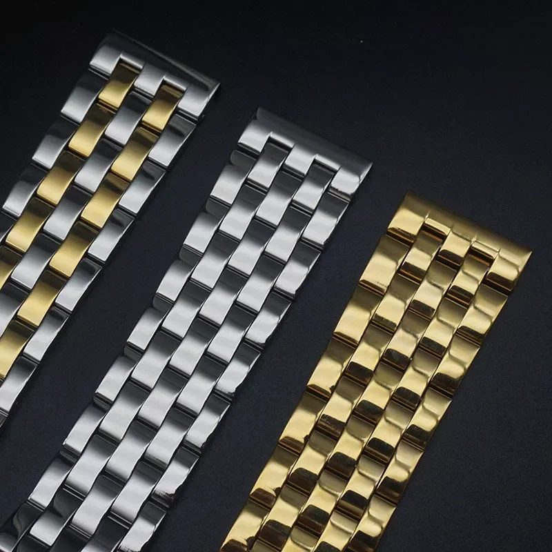 24mm 23m 22mm 21mm 20mm 19mm 18mm 16mm 14mm 12mm Metal Watch Band Premium Solid Stainless Steel Watch Bracelet Straps Curved End