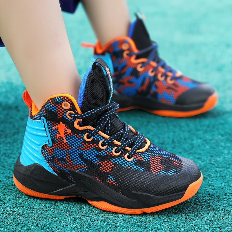 New Children's Non-Slip Waterproof Basketball Sneakers Boys And Girls Wear-Resistant Breathable Casual Sports Shoes 31-45 Yards
