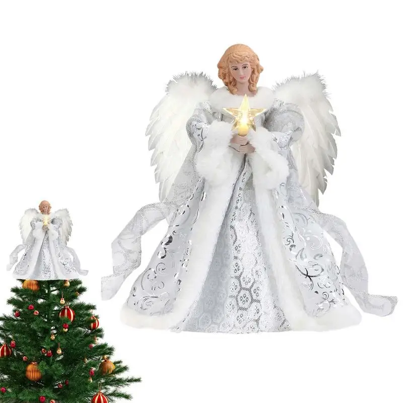 

Christmas Angel Tree Topper Lovely Angel Pendant Christmas Tree Toppers Charming Angel Statue Tree Top For Seasonal Christmas