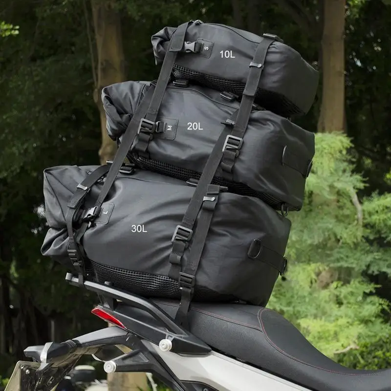

10L 20L 30L Motorcycle Saddlebags Waterproof Backpack Motorcycle Seat Bag Tail Bag Dual Use Rear Seat Bag Dirt Bike Accessories